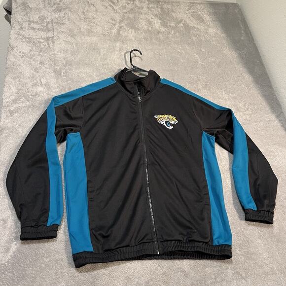 Jacksonville Jaguars Jacket Mens Large Black NFL Full Zip NFL Football - Picture 1 of 6